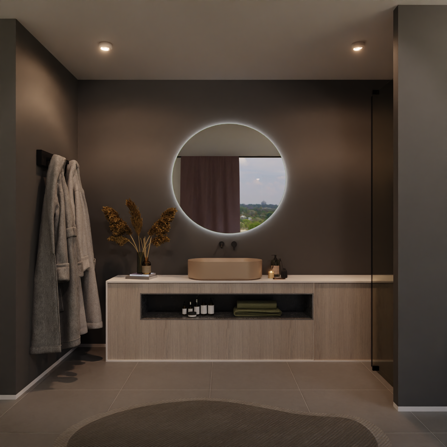 Runder LED Badspiegel - Sun