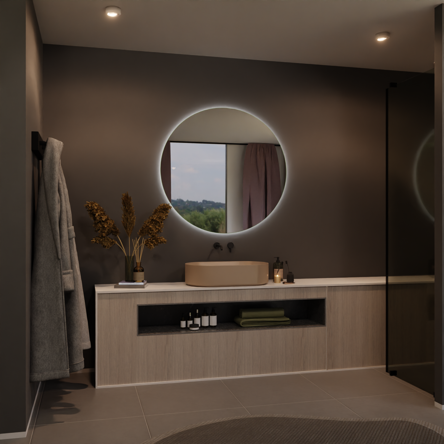 Runder LED Badspiegel - Sun