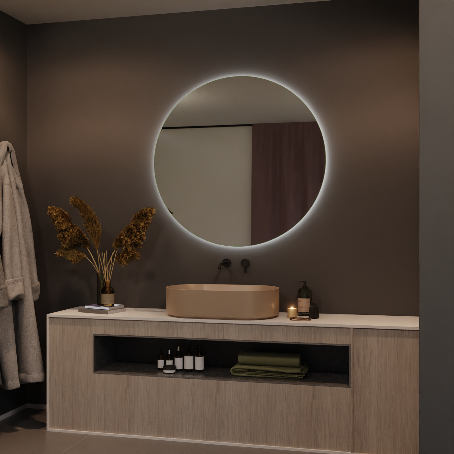 Runder LED Badspiegel - Sun