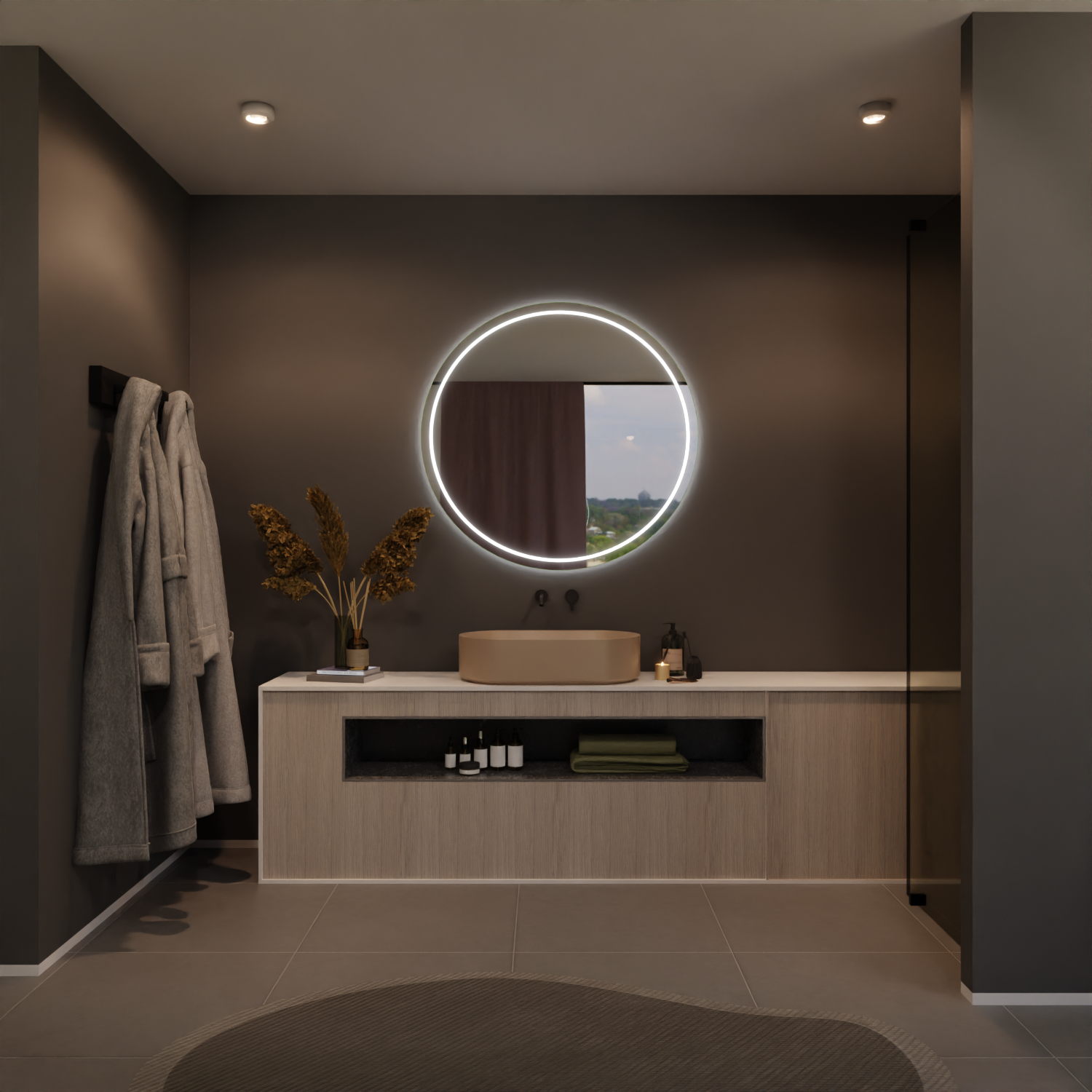 Runder LED Badspiegel - Meris