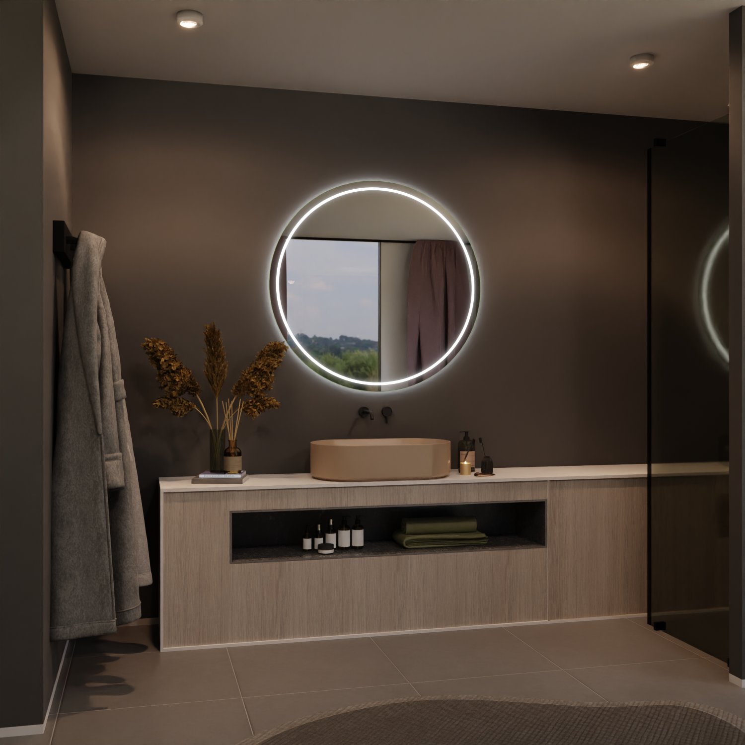 Runder LED Badspiegel - Meris