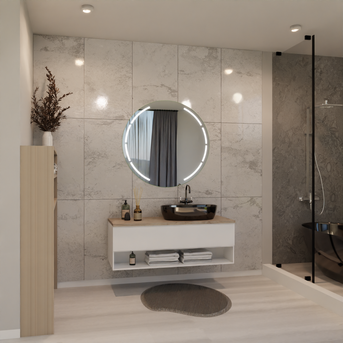 Runder LED Badspiegel - Auri