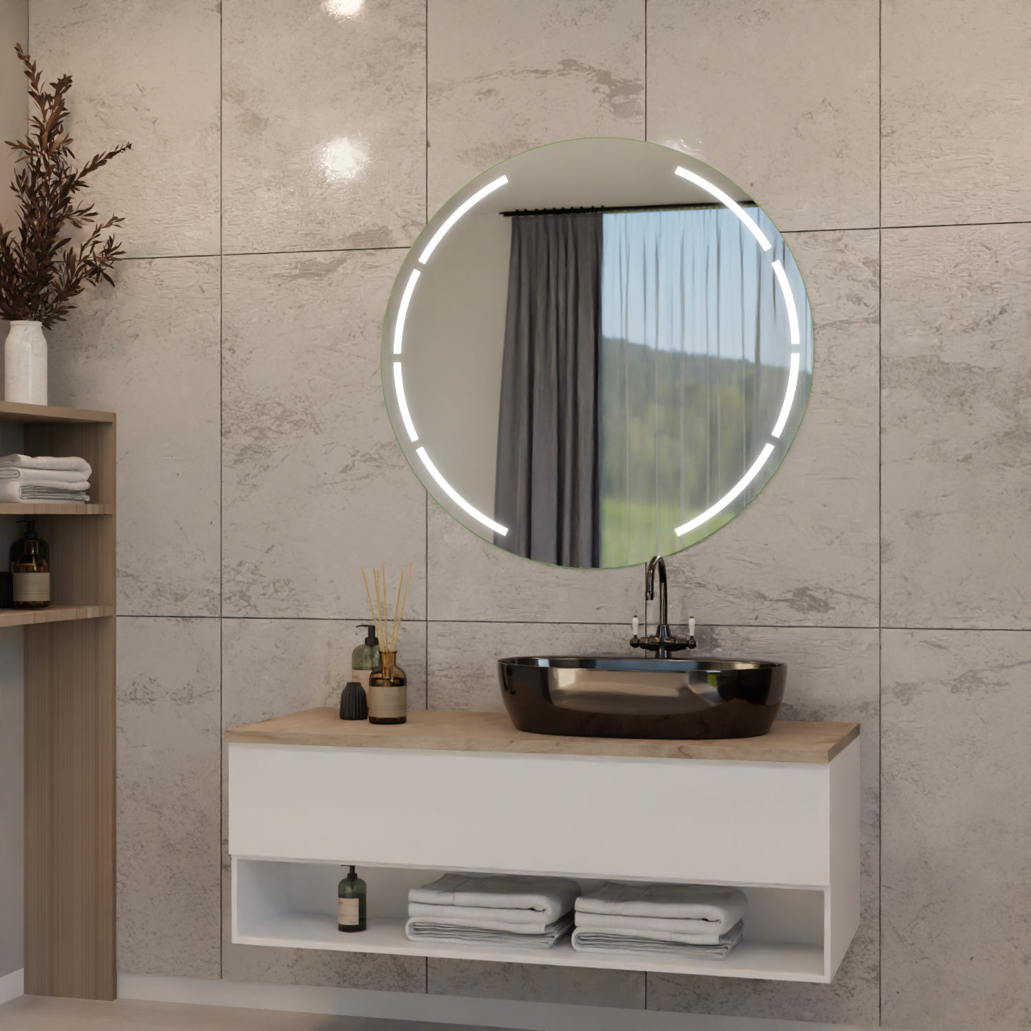 Runder LED Badspiegel - Auri