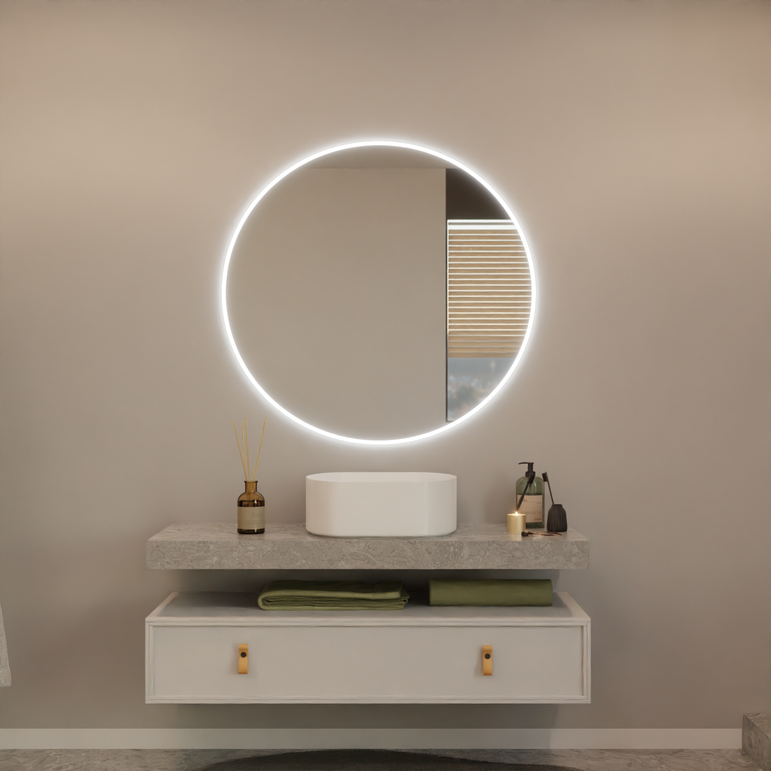 Runder LED Badspiegel - Lumo