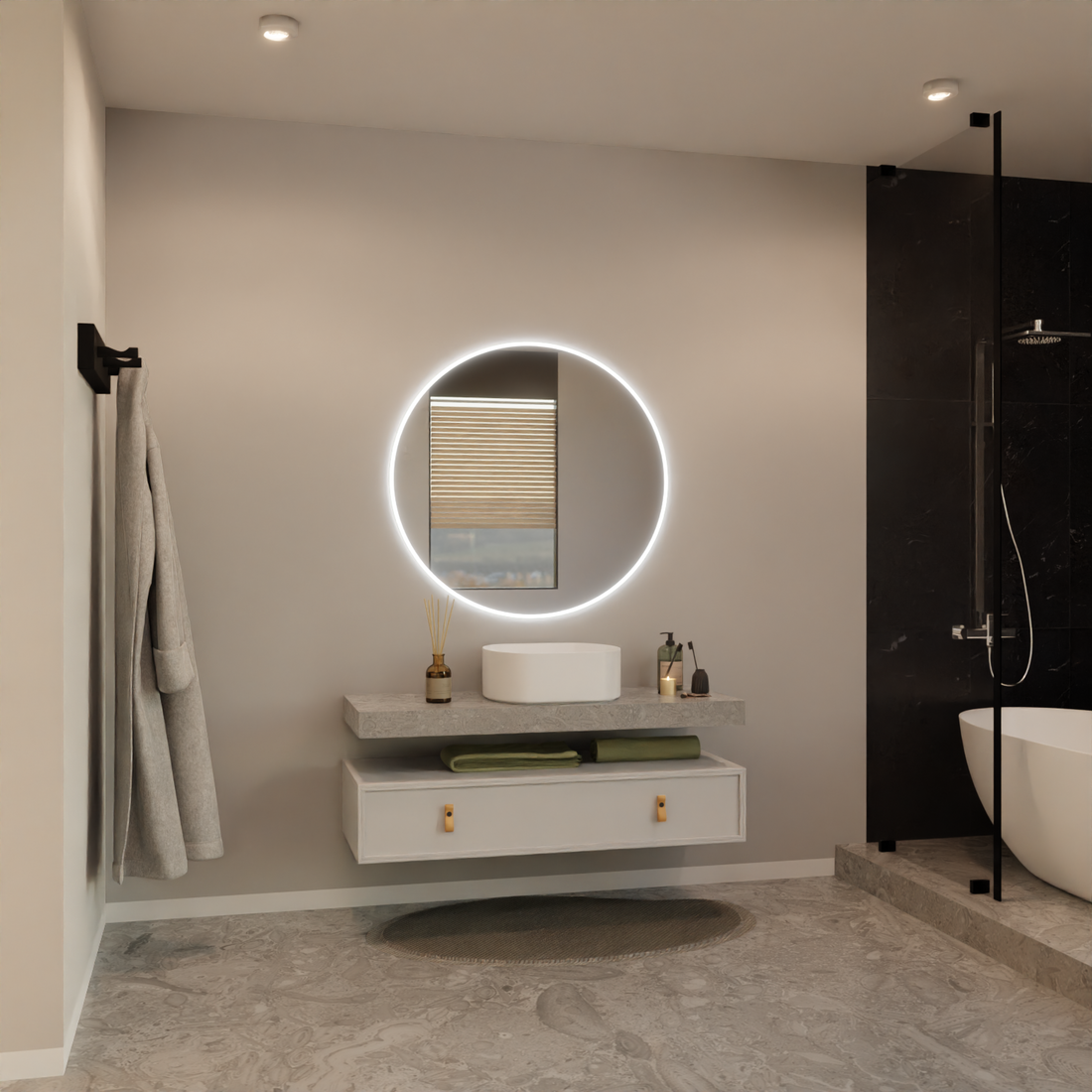 Runder LED Badspiegel - Lumo