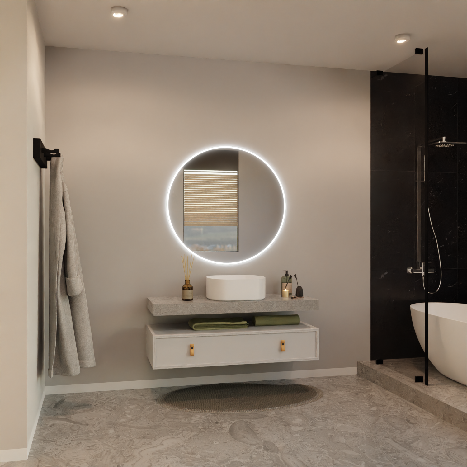 Runder LED Badspiegel - Lumo